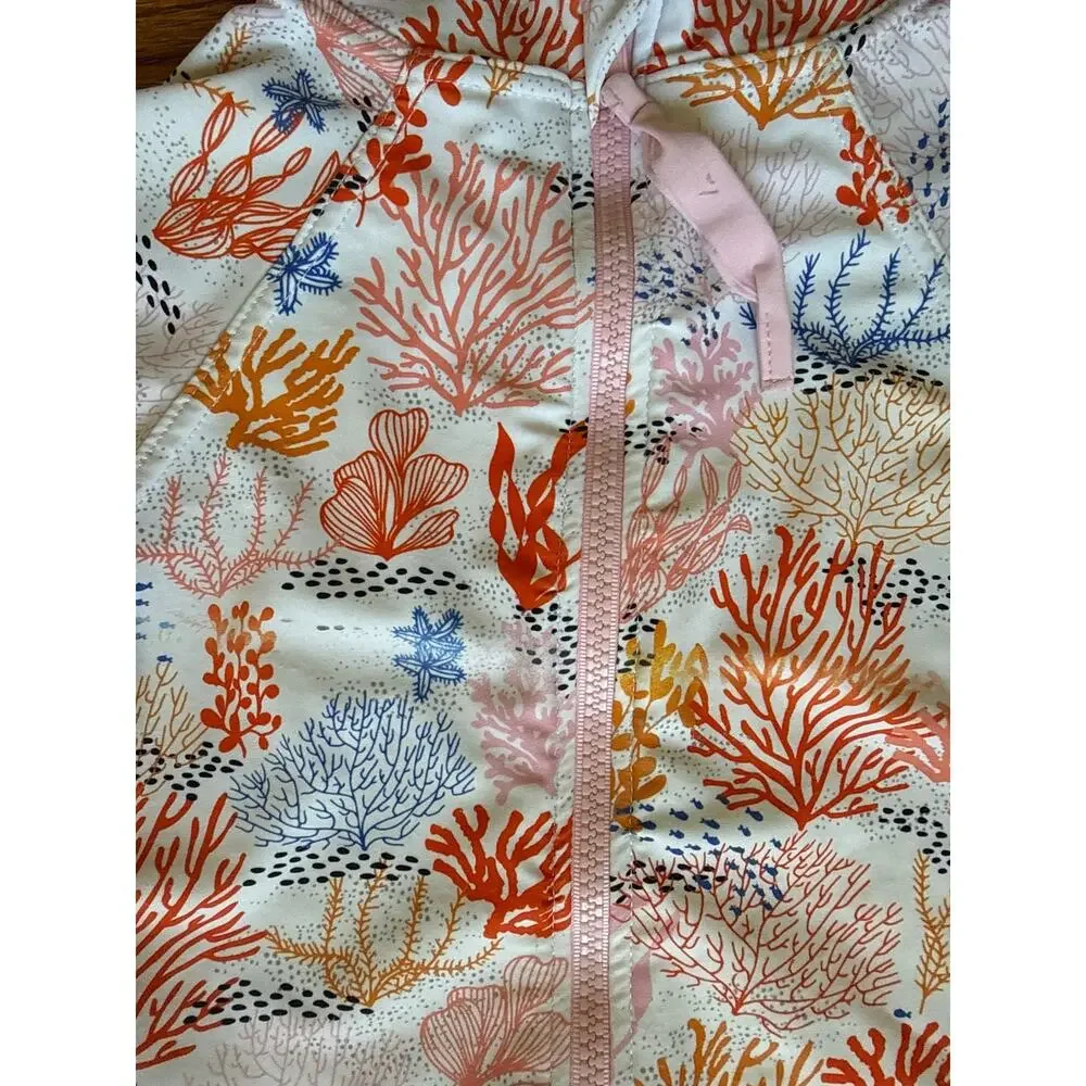 tame the sun Girls Long Sleeve One Piece Swimsuit in Coral Print Size 7